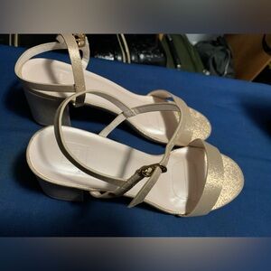 DB Studio - Strap Chunky Heels - Sparkle Light Gold - Size 10M
